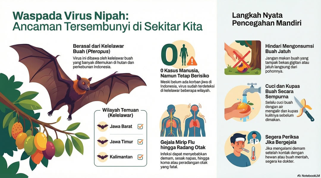 Virus Nipah !  Meskipun Belum Ada Korban di Indonesia, Tetap Hati-Hati – Ancaman dari Kelelawar Buah yang Perlu Diwaspadai