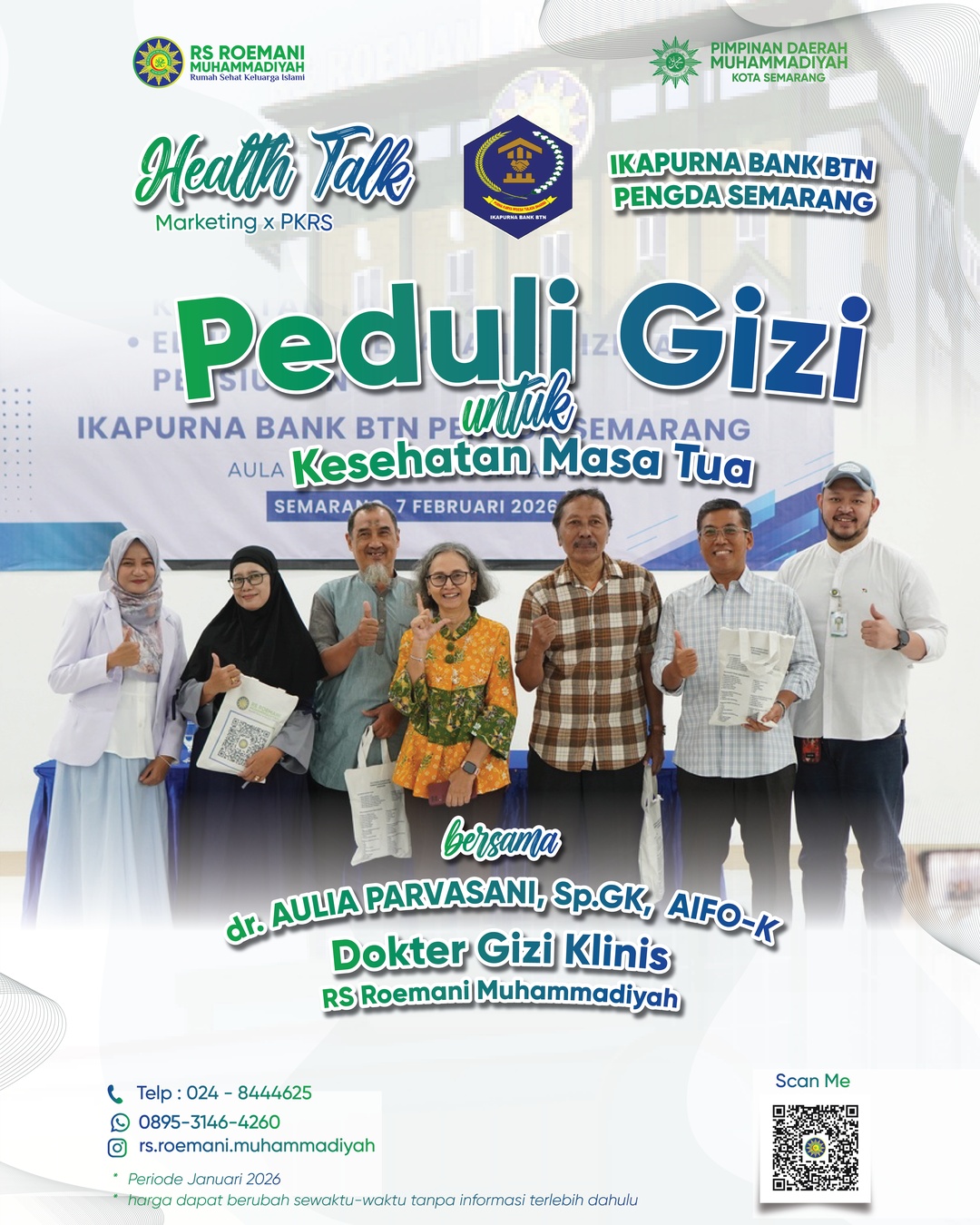 RS Roemani Edukasi Gizi Lansia Bersama IKAPURNA Bank BTN Semarang